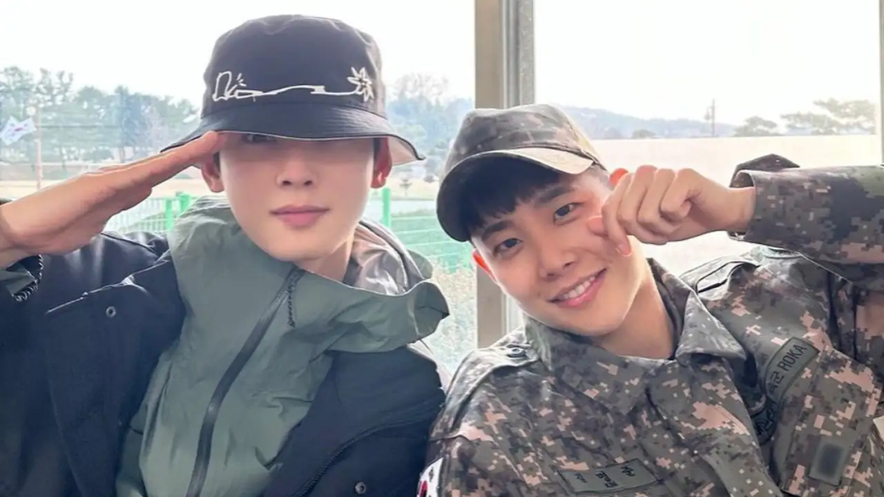 ASTRO’s Cha Eun Woo shares cute pictures while visiting MJ during his mandatory military service