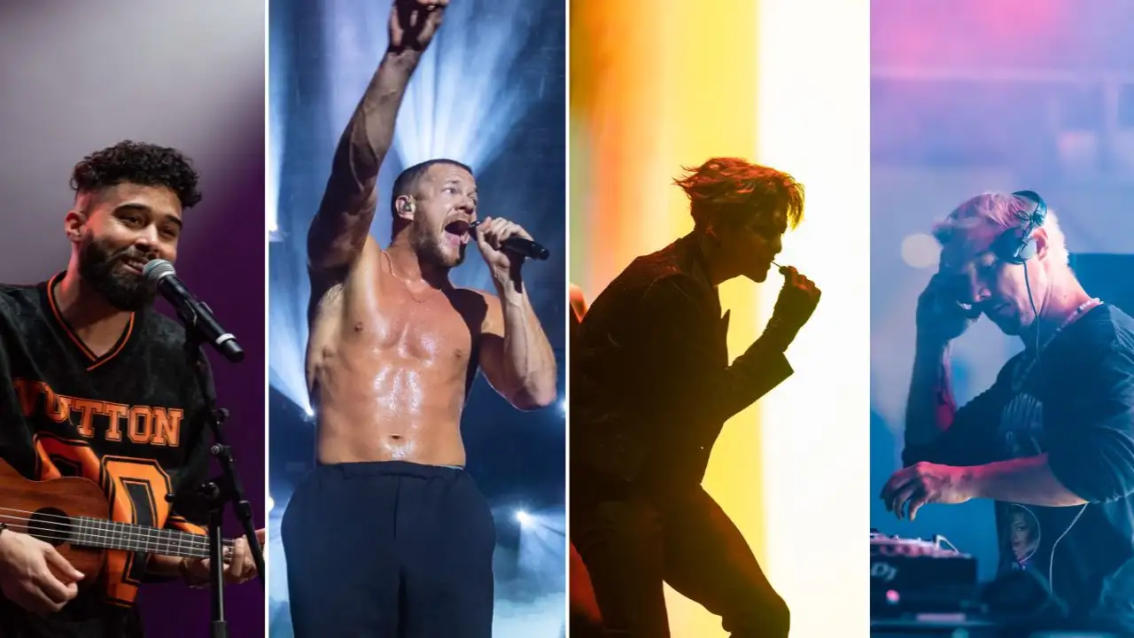 AP Dhillon, Imagine Dragons, Jackson Wang, Diplo: courtesy of Lollapalooza India AP Dhillon, Imagine Dragons, Jackson Wang, Diplo: courtesy of Lollapalooza India