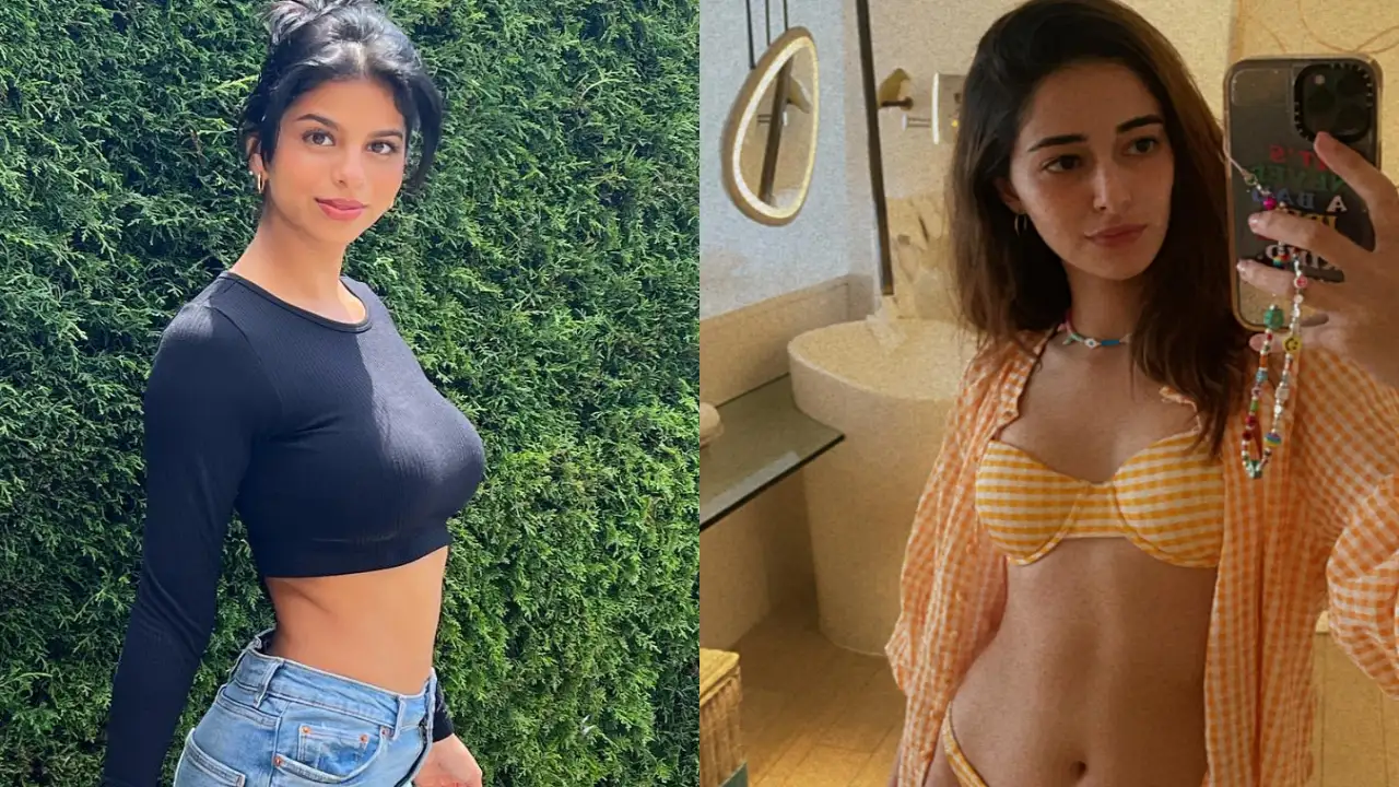 Ananya Panday flaunts her toned midriff in a bikini, Suhana Khan goes 'wow'; PICS