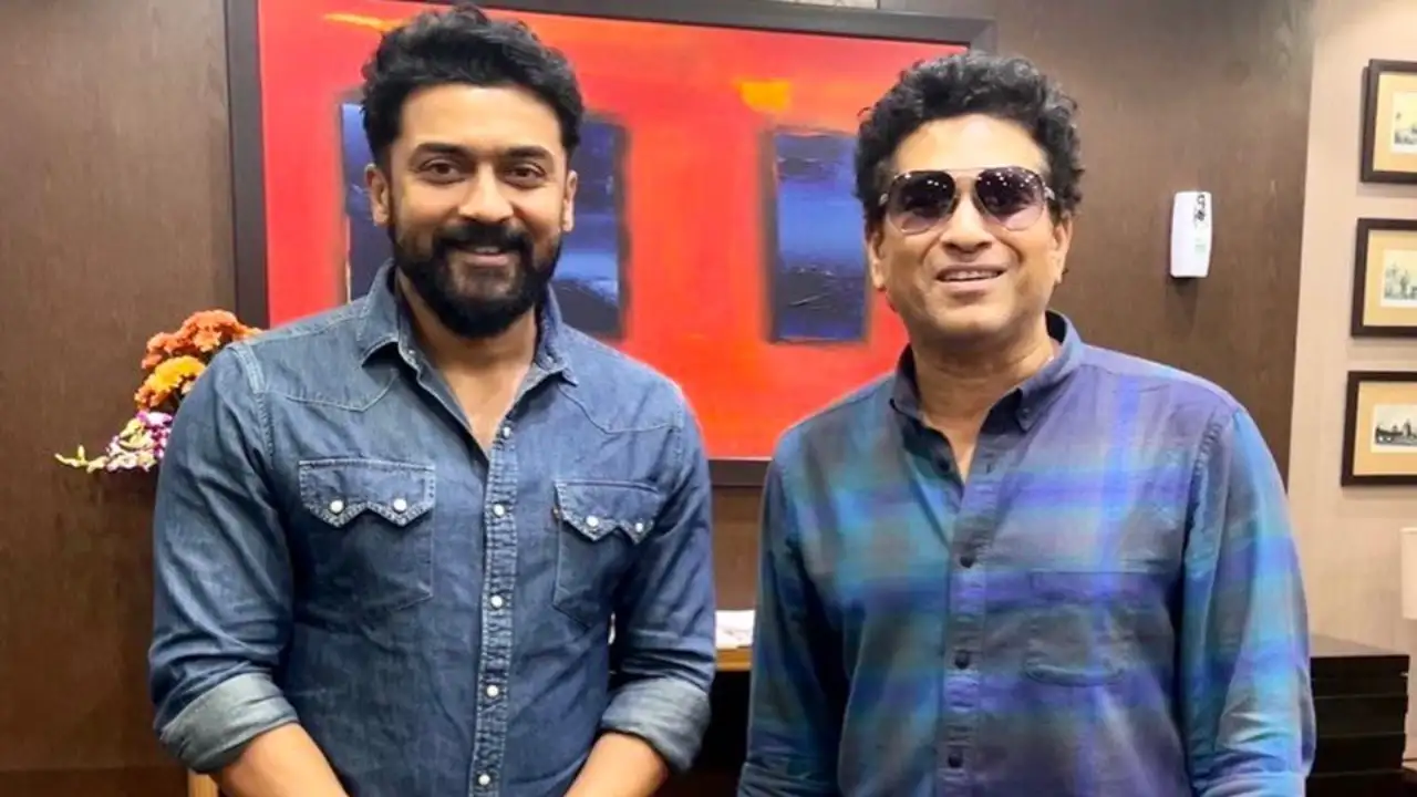 PIC OF THE DAY: Suriya takes the internet by fire as he poses with cricket legend Sachin Tendulkar PIC OF THE DAY: Suriya takes the internet by fire as he poses with cricket legend Sachin Tendulkar