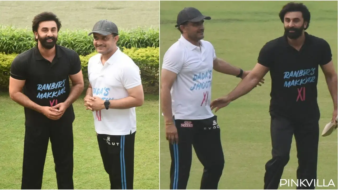 Picture courtesy: APH Images Ranbir Kapoor spotted playing cricket with Sourav Ganguly