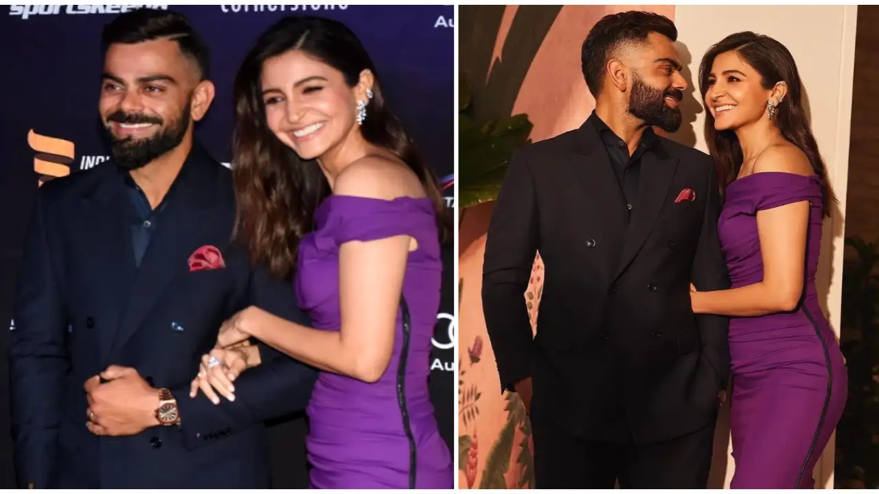 Anushka Sharma in a Toni Maticevski gown and Virat Kohli in The Maroon Suit serve marvelouslly monotone looks Anushka Sharma, Virat Kohli, Bollywood, celebrity style, ootn, fashion,