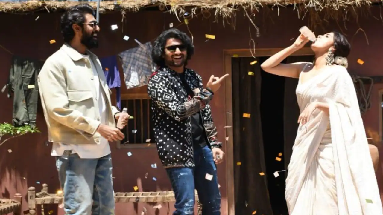 Actor Rana Daggubati joins Keerthy Suresh and Nani for Dasara's song launch in Mumbai Rana Daggubati, Keerthy Suresh, Nani