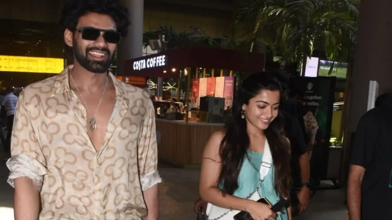 Rashmika Mandanna and Bellamkonda Sreenivas are all smiles as they get clicked at Mumbai airport; PICS Rashmika Mandanna and Bellamkonda Sreenivas clicked at airport