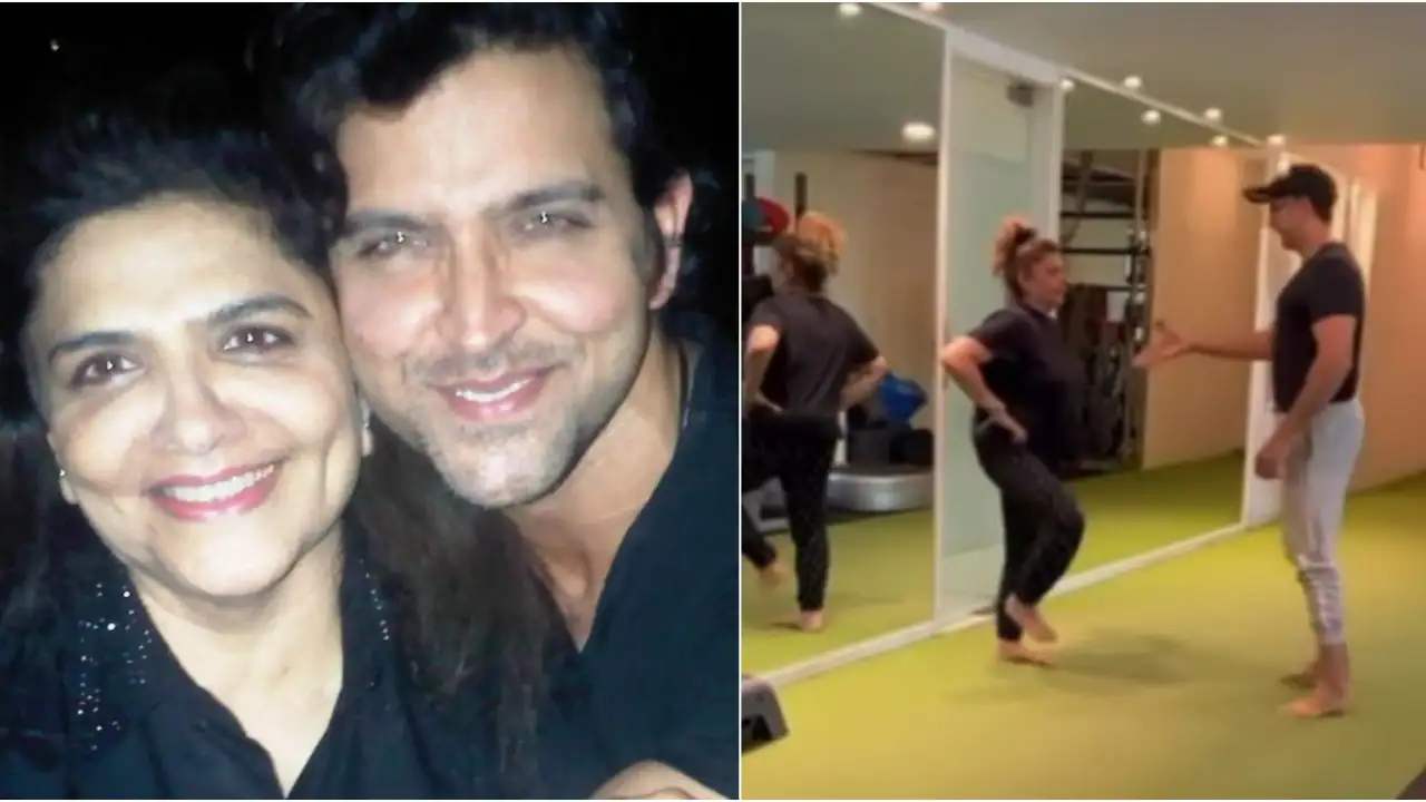 Picture courtesy: Instagram WATCH Hrithik Roshan enjoying a fun workout with mom Pinkie Roshan; Ladylove Saba Azad loves it