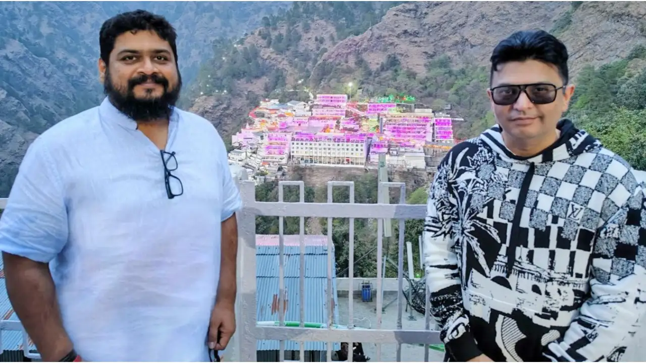 Picture courtesy: Twitter Ahead of Prabhas' Adipurush release, director Om Raut, producer Bhushan Kumar seek blessings at Vaishno Devi