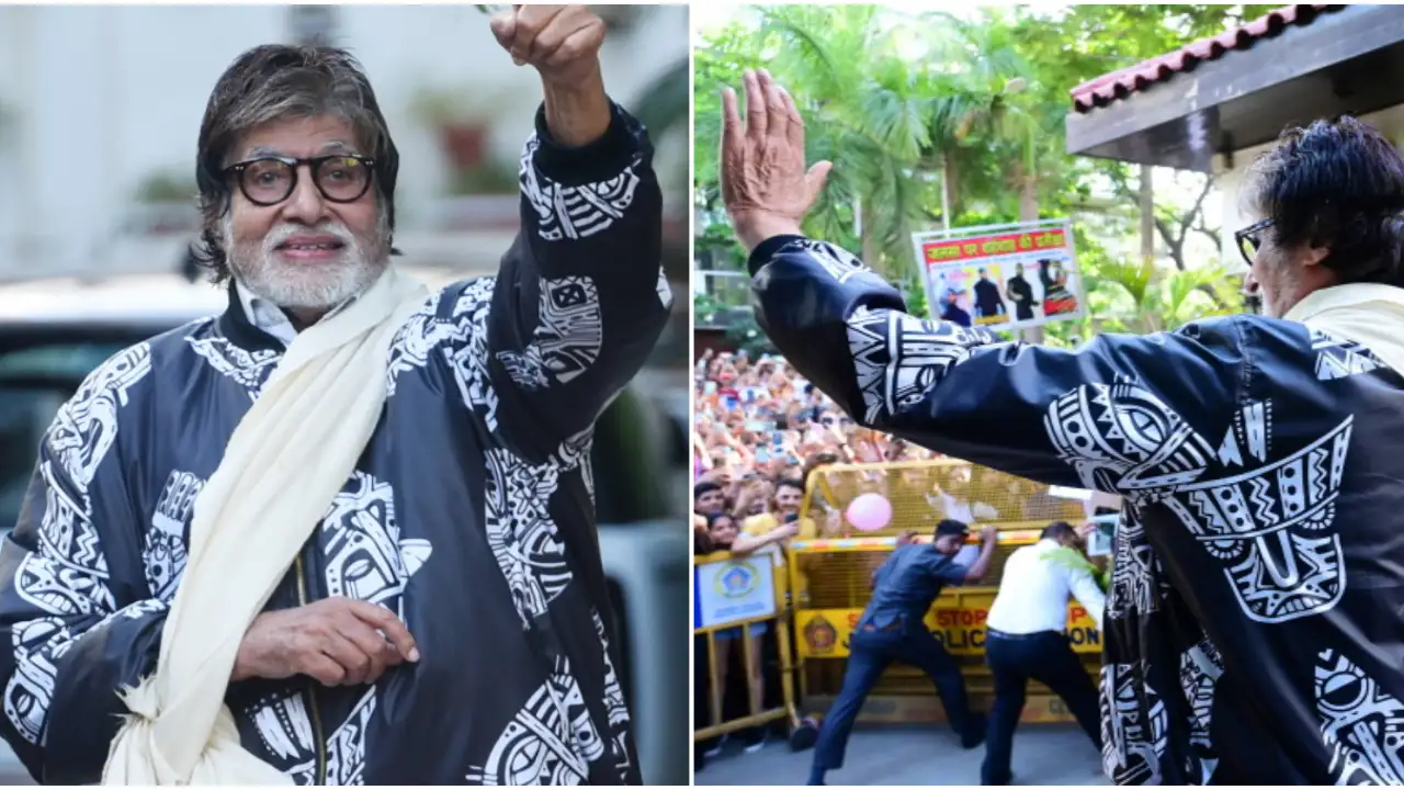 Post injury, Amitabh Bachchan in ‘homemade sling’ meets and greets fans gathered at Jalsa on Sunday-PICS