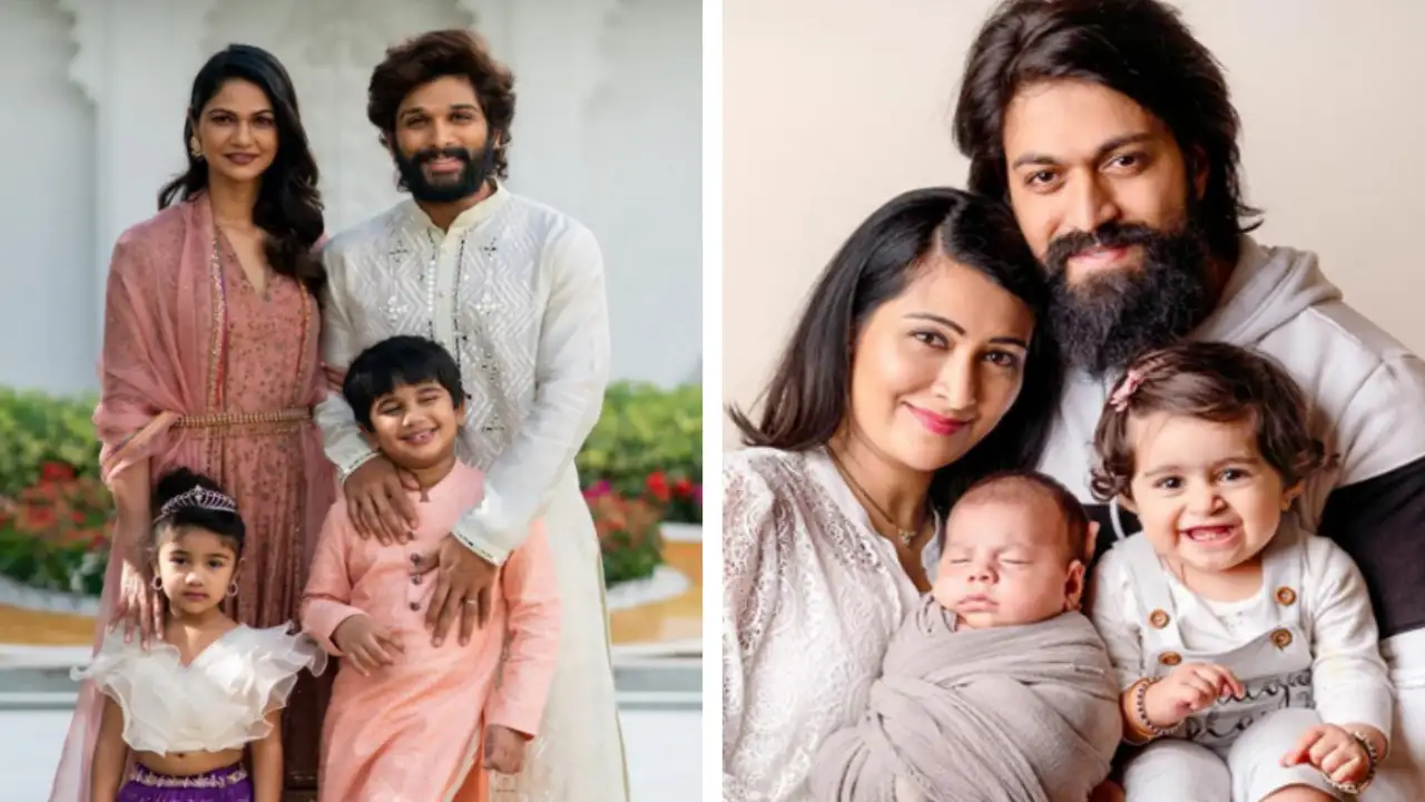Yash and Allu Arjun with their respective families IMDb
