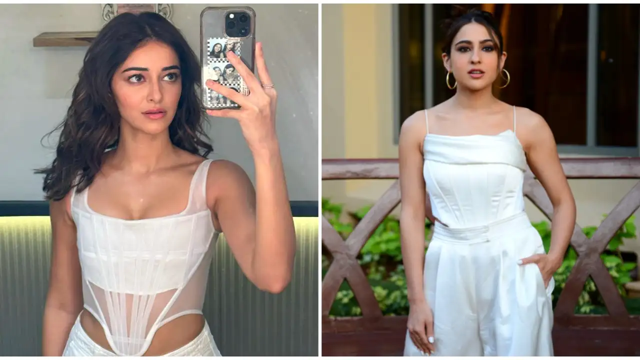 Ananya Panday to Sara Ali Khan: 3 Divas who had a white corset-chic week in crop tops Ananya Panday, Sara Ali Khan, Kriti Sanon, white tops, crop tops, corset tops, Bollywood, fashion