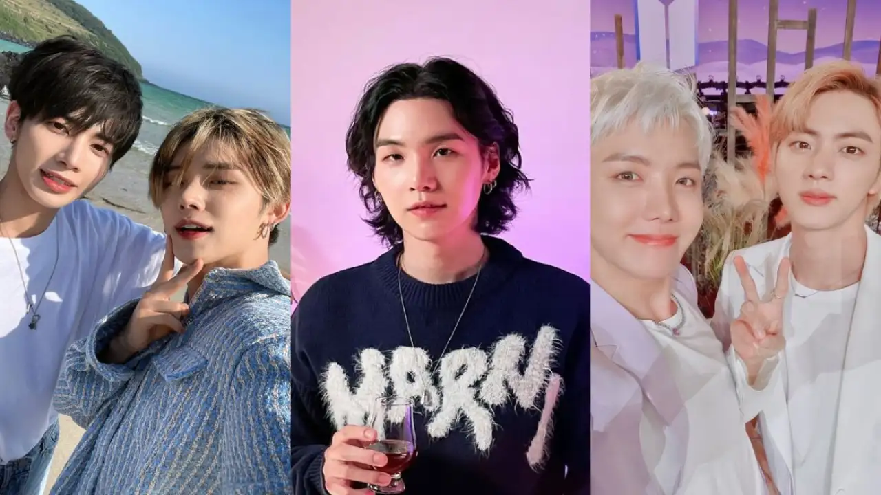 TXT's Taehyun and Yeonjun: courtesy of TXT's Twitter, SUGA: courtesy of SUGA's Instagram, J-Hope and Jin: courtest of BTS' Twitter TXT's Taehyun and Yeonjun: courtesy of TXT's Twitter, SUGA: courtesy of SUGA's Instagram, J-Hope and Jin: courtest of BTS' Twitter
