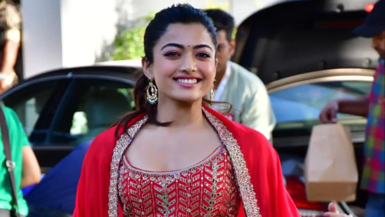 Rashmika Mandanna turns heads with her ethnic look in red sharara ...