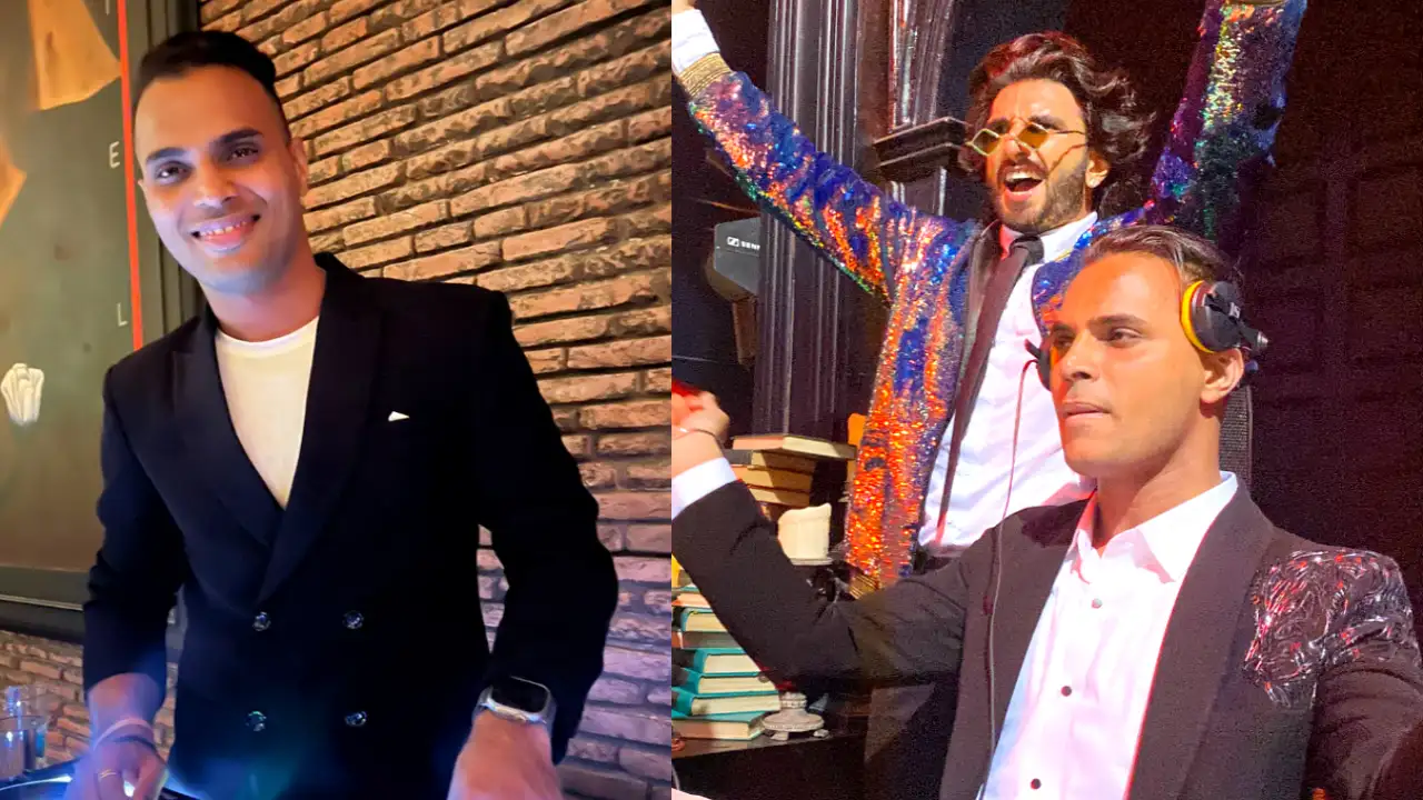 DJ Ganesh at Shah Rukh Khan's Mannat (L); DJ Ganesh and Ranveer Singh at Karan Johar's 50th birthday bash (R) DJ Ganesh at Shah Rukh Khan's Mannat (L); DJ Ganesh and Ranveer Singh at Karan Johar's 50th birthday bash (R)