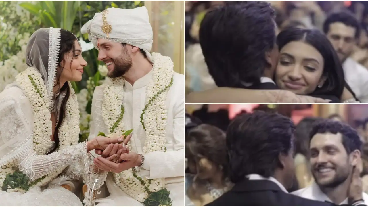 Shah Rukh Khan hugs Alanna Panday and Ivor McCray