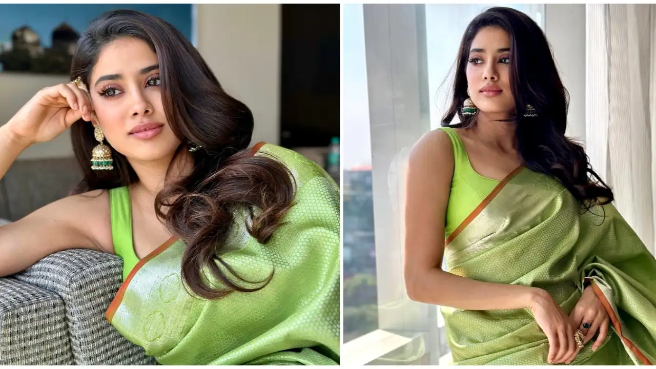 Janhvi Kapoor's Ekaya Banaras saree looks like a glamourous slice of Spring royalty Janhvi Kapoor, celebrity style, bollywood, denim, sarees, ethnic style,