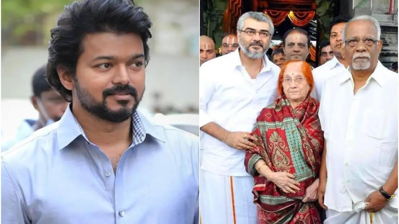 Thalapathy Vijay visits Ajith Kumar's house to offer condolence on ...