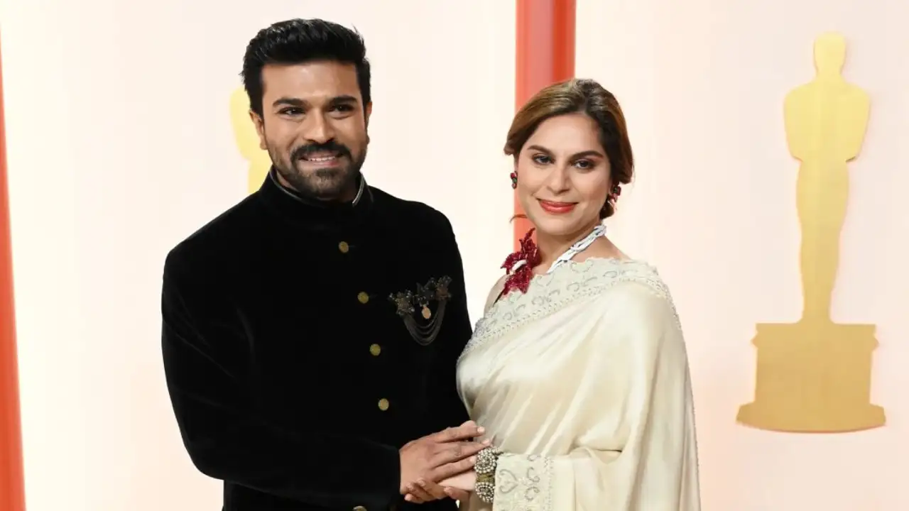 Ram Charan says 'his baby is bringing luck' as he walks the Oscars 2023 red  carpet with pregnant wife Upasana | PINKVILLA