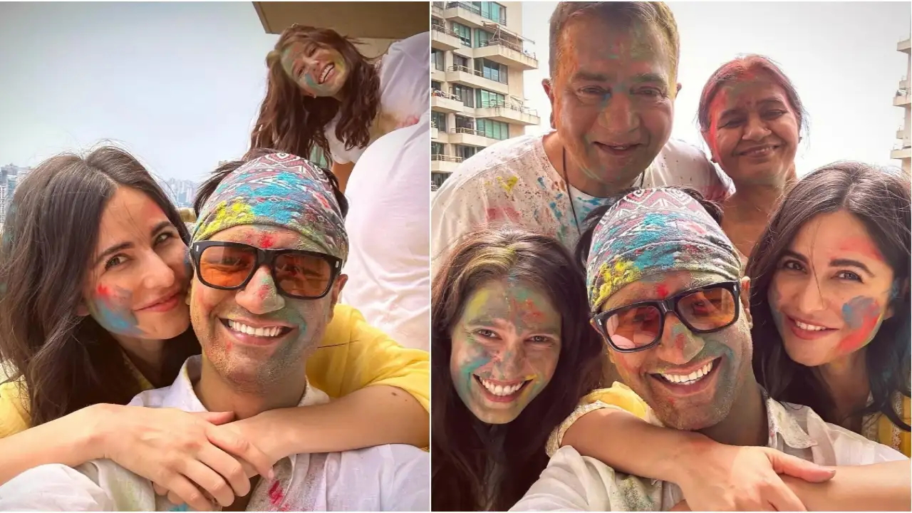 Katrina Kaif and Vicky Kaushal celebrate holi with family