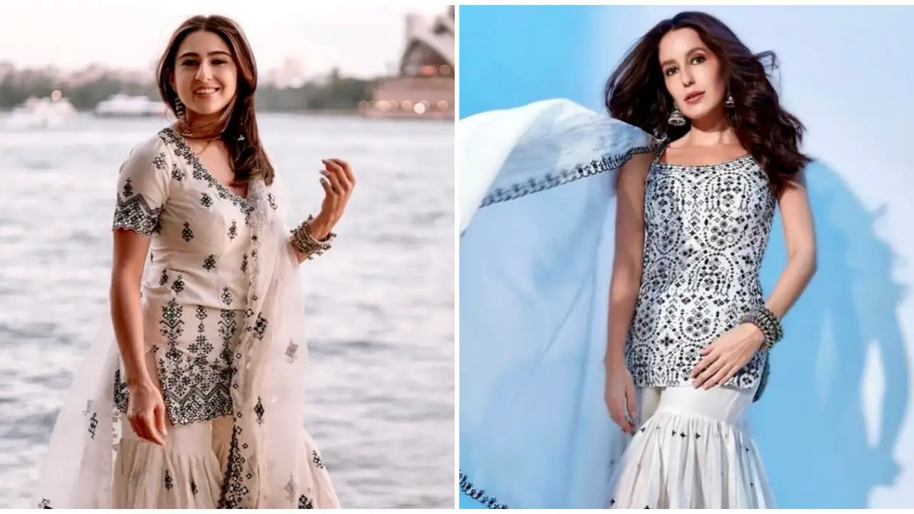 Fashion Faceoff: Sara Ali Khan or Isabelle Kaif, whose monochrome gharara set do you love? Sara Ali Khan, Isabelle Kaif, Bollywood, ethnic outfits, celebrity style, wedding season, fashion,