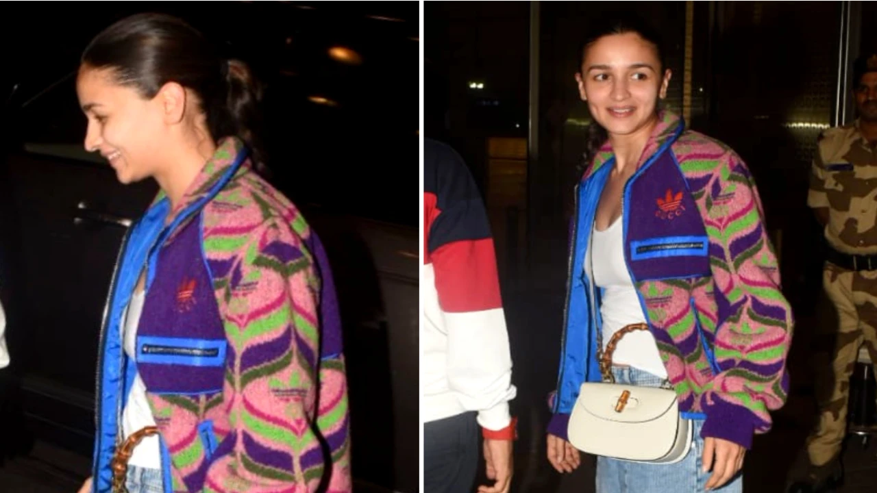 Alia Bhatt, celebrity style, Bollywood, Gucci, Adidas, airport look, fashion, 