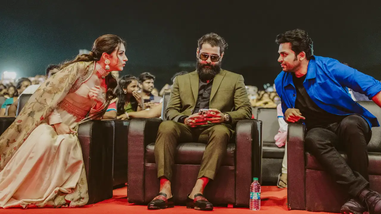 Mani Ratnam's Ponniyin Selvan 2's anthem was launched at a grand event (PC: Lyca Productions Twitter) Trisha-Vikram-Karthi