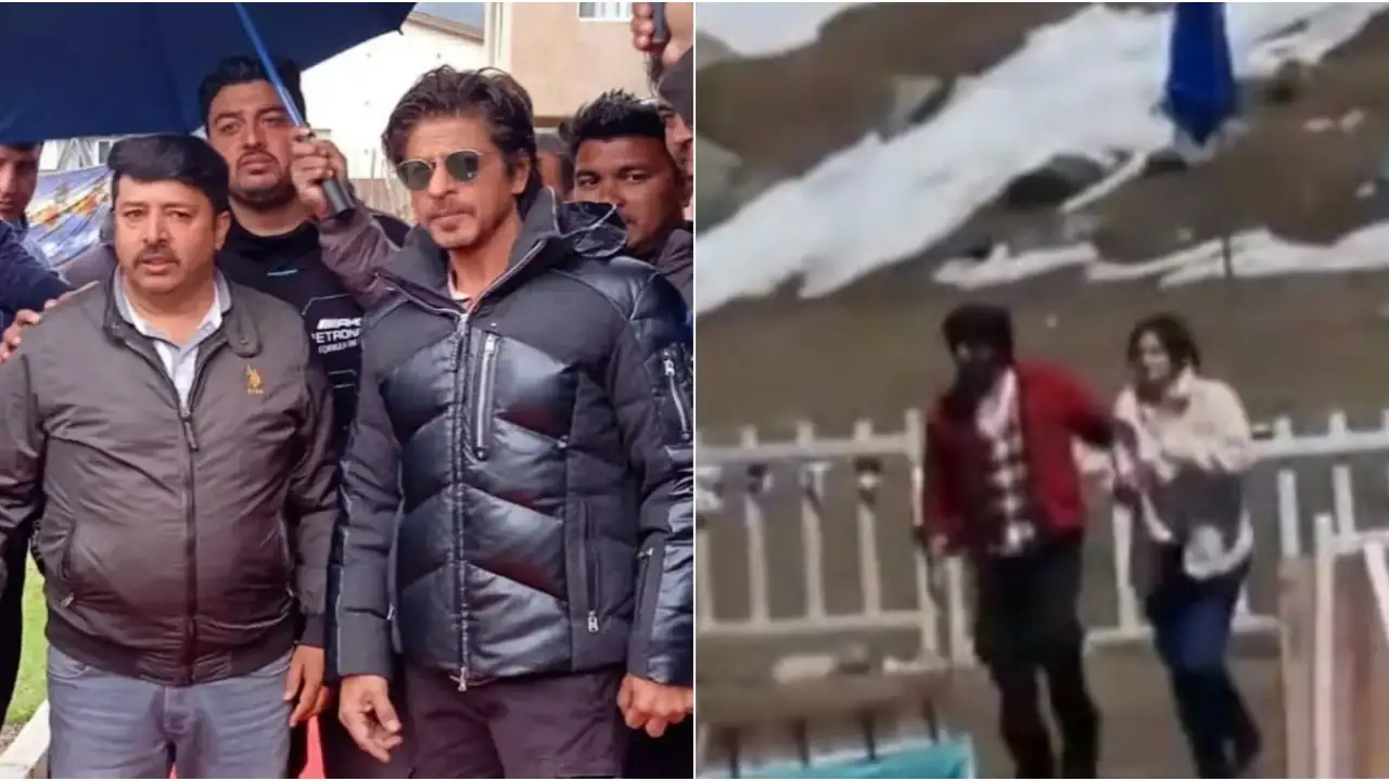 Picture courtesy: Twitter VIRAL video: Shah Rukh Khan and Taapsee Pannu shoot for Dunki in Kashmir; Superstar obliges fans with a pic