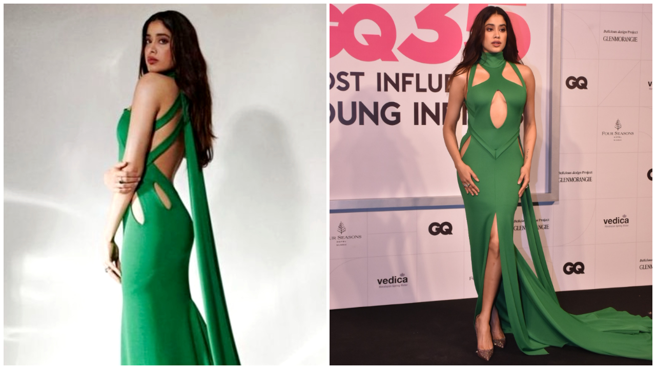 Janhvi Kapoor's Marc Bouwer green cut-out gown proves she is the ultimate  bombshell queen | PINKVILLA