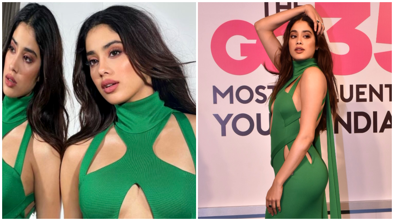 Janhvi Kapoor's Marc Bouwer green cut-out gown proves she is the ultimate  bombshell queen | PINKVILLA