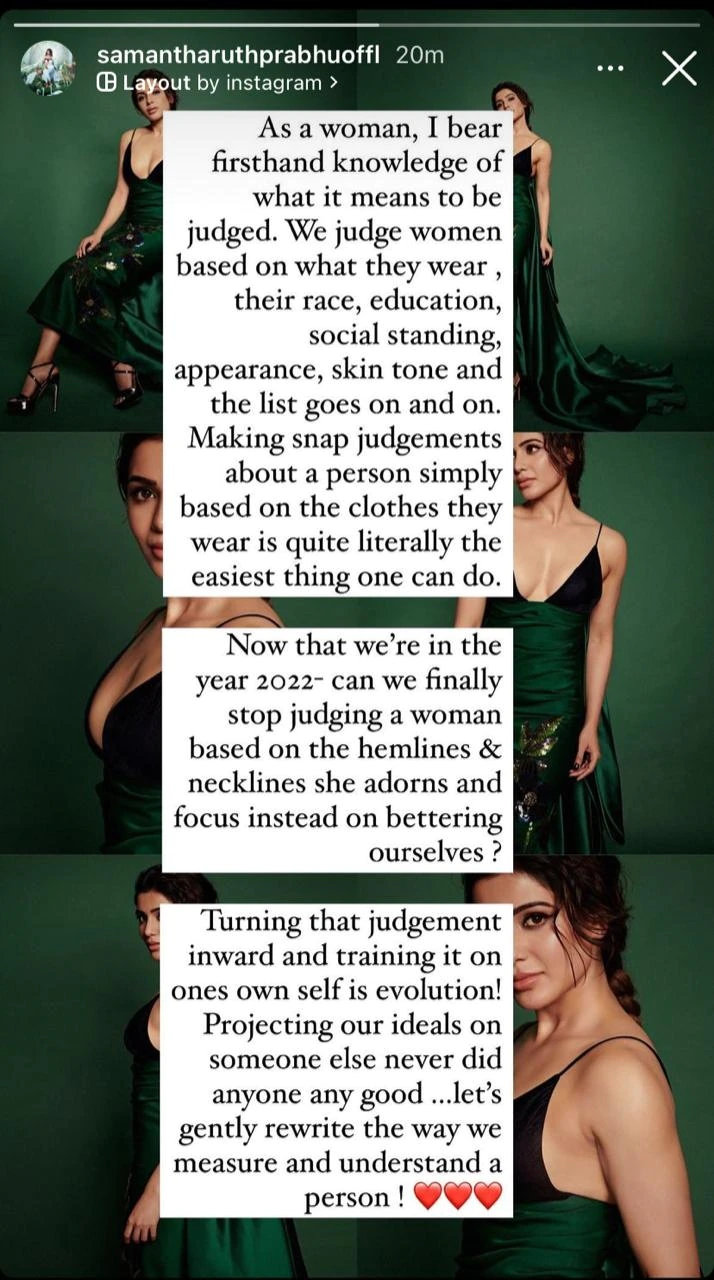 Samantha reacts for getting trolled for wearing plunging dress