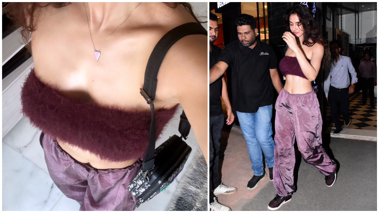 Disha Patani's Dior x Kenny Scharf bag is a cool little add-on to her athleisure outfit 