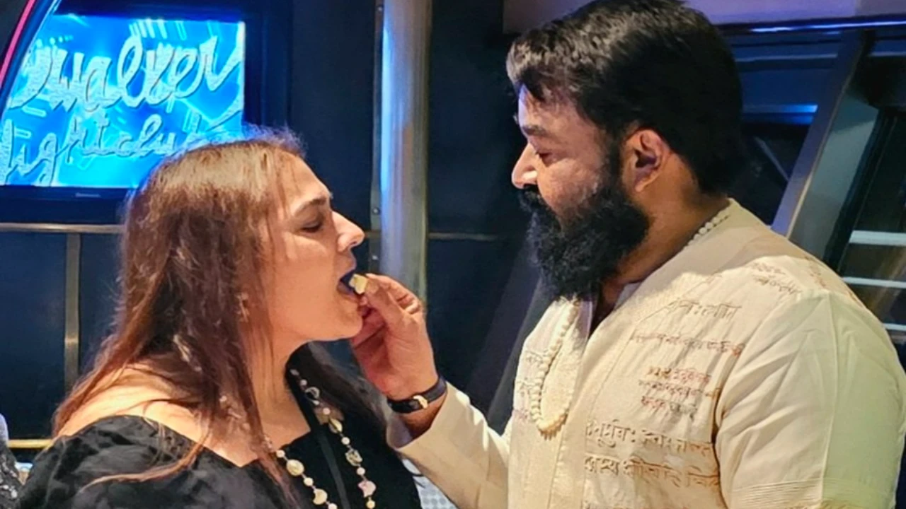 Mohanlal adorably feeds wife Suchitra Mohanlal cake as they celebrate 35th wedding anniversary; see post