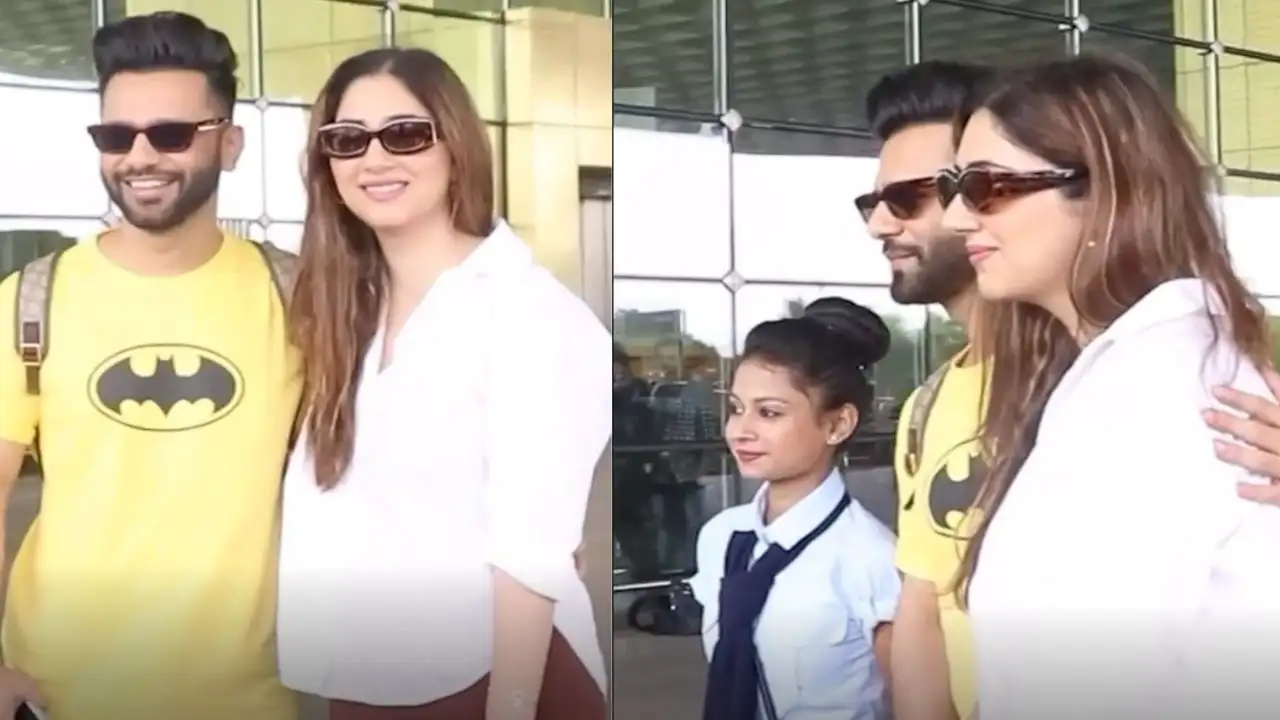 Rahul Vaidya and Disha Parmar were spotted at the Mumbai airport today Rahul Vaidya and Disha Parmar