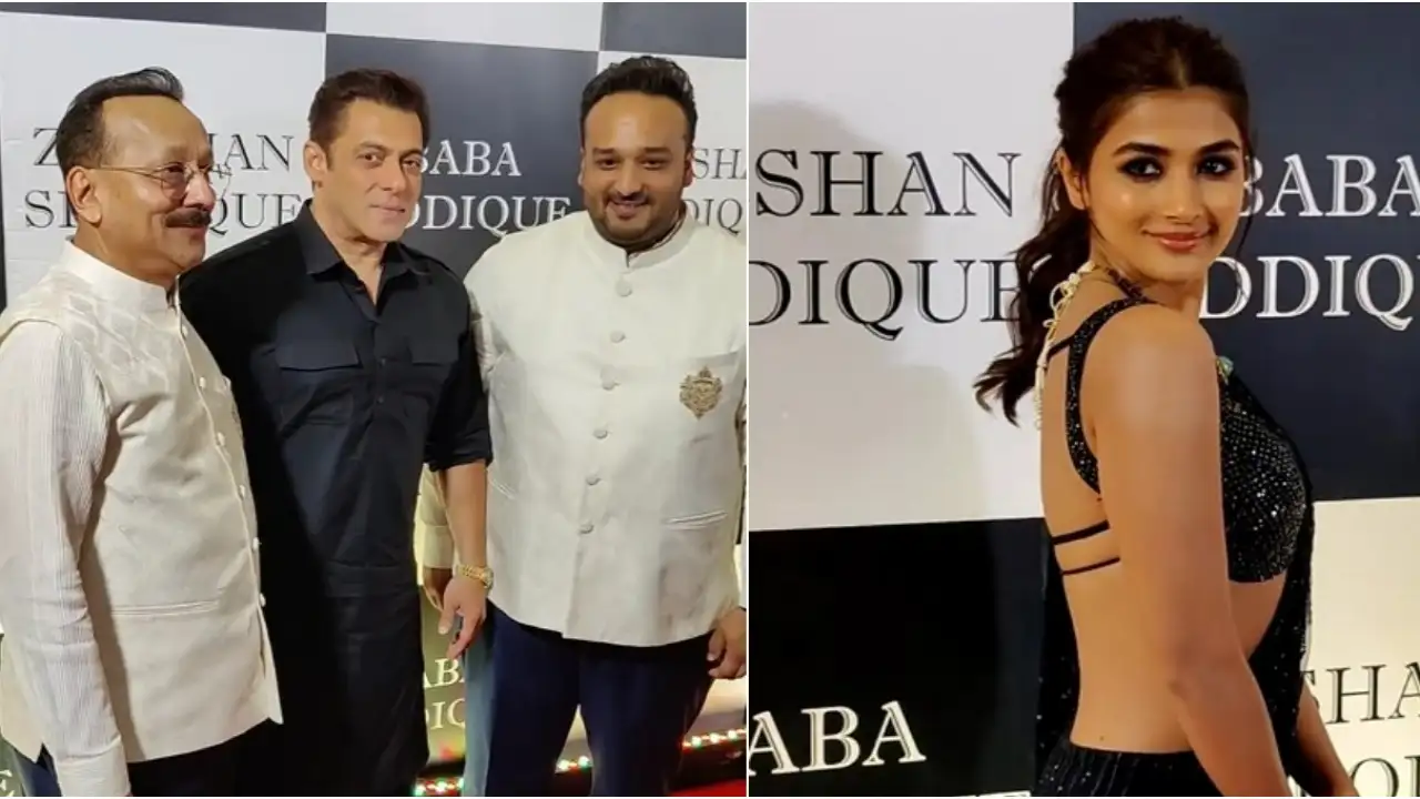 1280px x 720px - WATCH: Salman Khan glows in black pathani, Pooja Hegde dons a matching  saree at Baba Siddique's Iftaar party | PINKVILLA