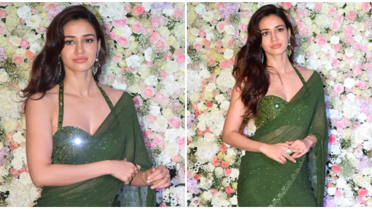 Disha Patani in an Arpita Mehta tiered sari proves green is her glam  language; Here are two proofs | PINKVILLA