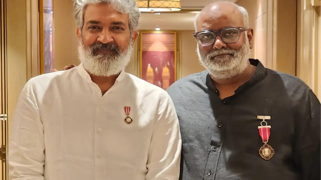 SS Rajamouli shares pic MM Keeravani receives the Padma Shri Award