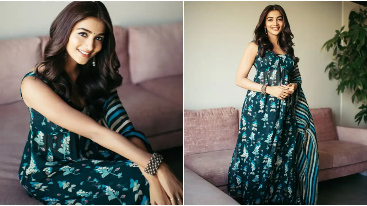 Pooja Hegde goes comfy and stylish in a printed suit set from Anita Dongre for Eid; Can you guess its cost? 