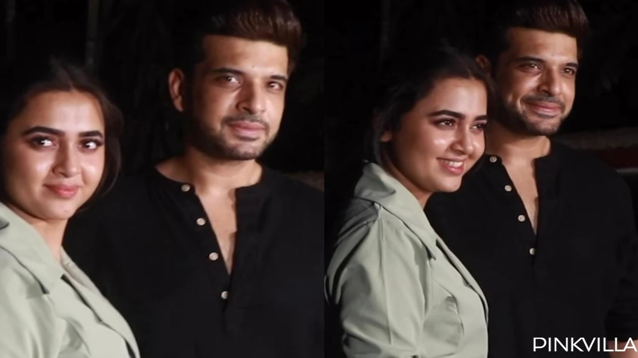 Tejasswi Prakash and Karan Kundrra's undeniable chemistry is hard to miss as they pose for pics; Watch Tejasswi Prakash, Karan Kundrra