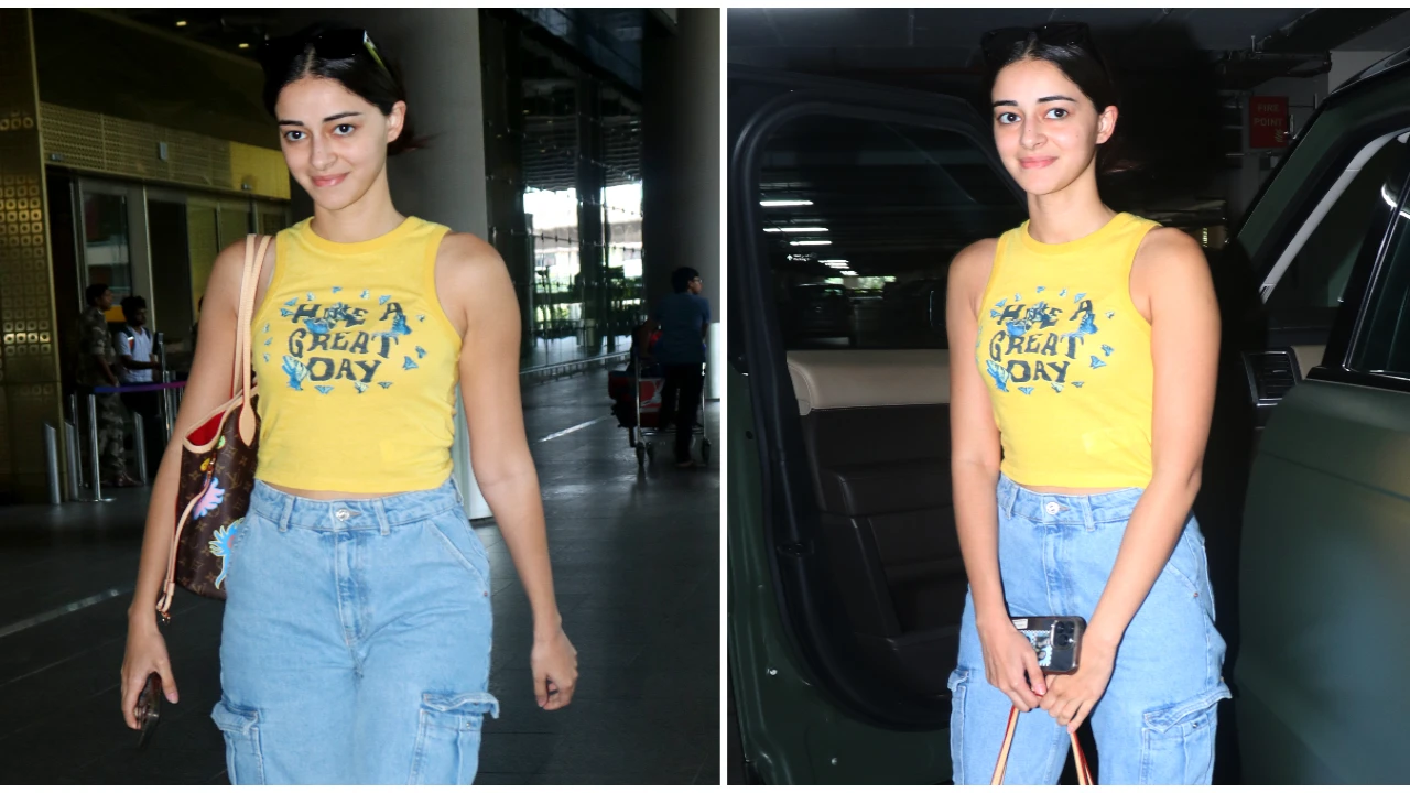 Ananya Panday repeats her Urban Outfitters tank top and shows how to 'Have a great day' Ananya Panday, tank tops, cargo pants, Bollywood, celebrity style, Louis Vuitton, fashion