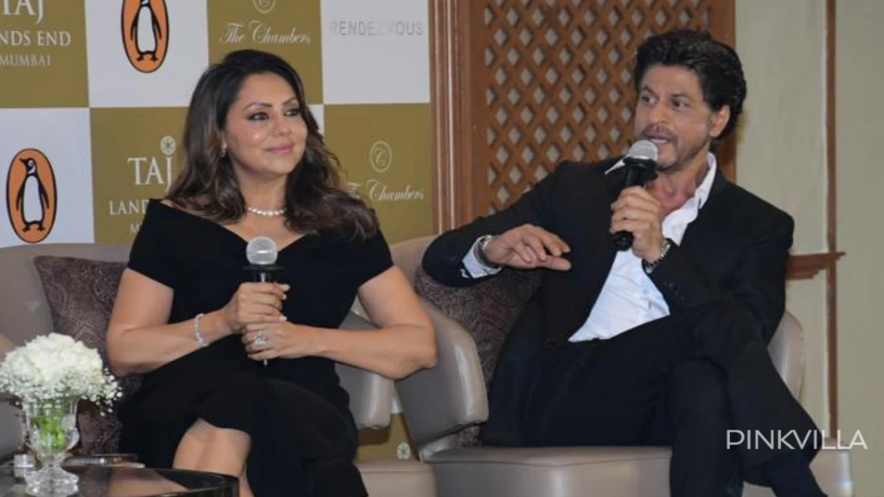 Shah Rukh Khan and Gauri Khan at the book launch event (Credits: Viral Bhayani) Shah Rukh Khan, Gauri Khan