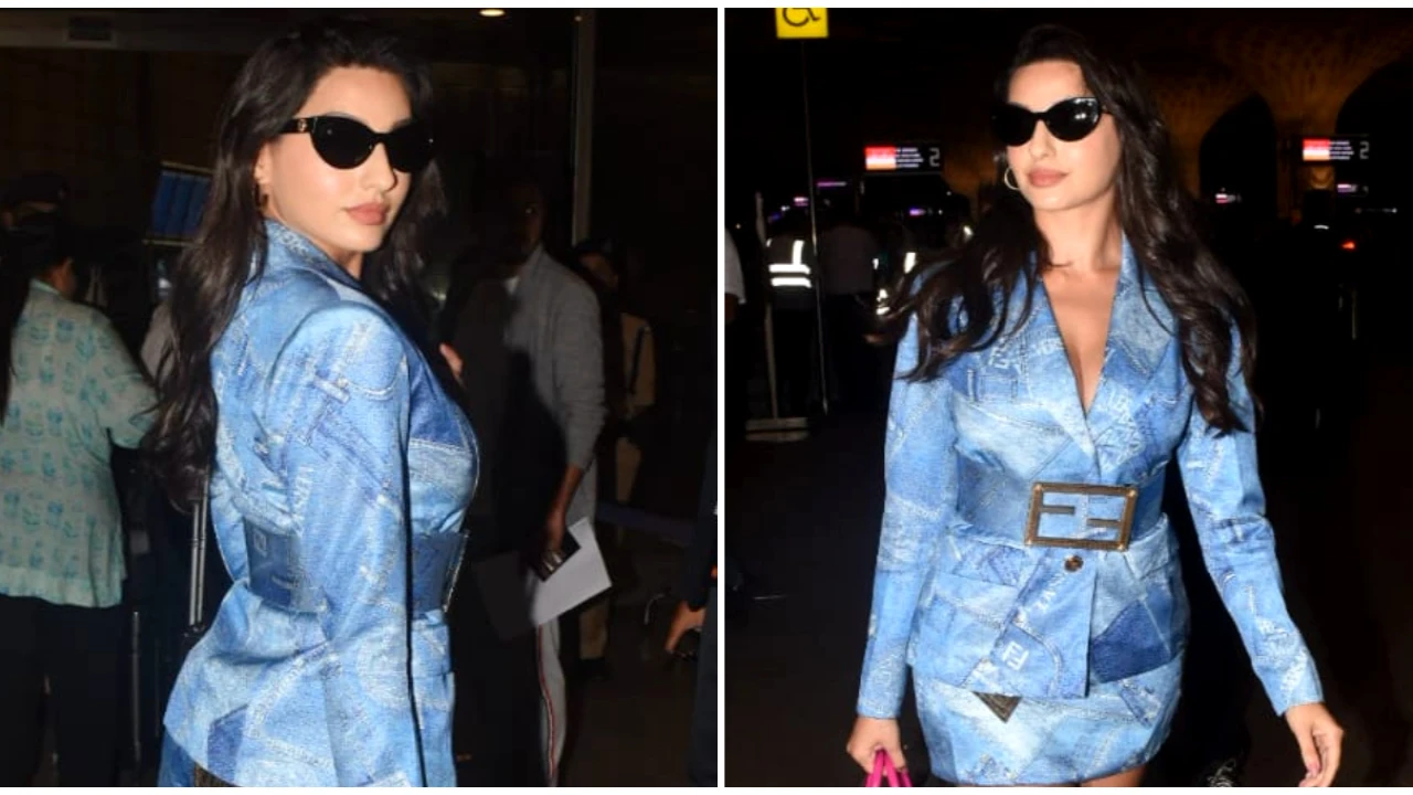 Nora Fatehi goes on a Fendace roll from head-to-toe in style; Know the price of her co-ordinated denim outfit Nora Fatehi, celebrity style, Bollywood, Fendi, Versace, fashion