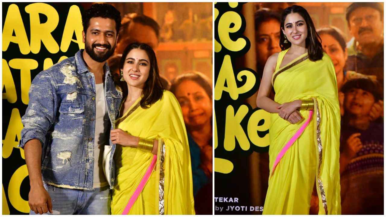 Sara Ali Khan looks 'zara hatke' as she gives major summer vibes in a yellow  Manish Malhotra saree | PINKVILLA