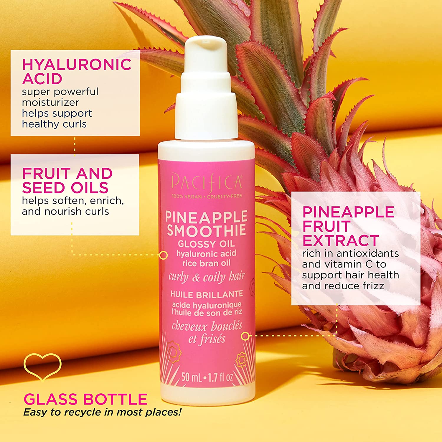 Pacifica Beauty | Pineapple Curls Smoothie Glossy Oil Pacifica Beauty | Pineapple Curls Smoothie Glossy Oil