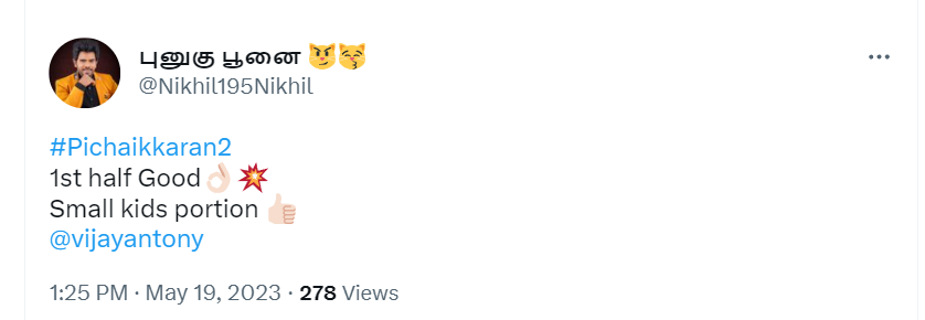 Bài đánh giá trên Twitter của Pichaikkaran