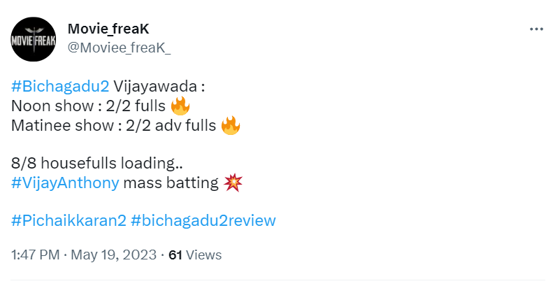 Bài đánh giá trên Twitter của Pichaikkaran