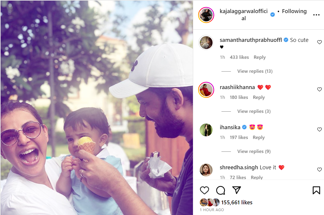 Neil, con trai của Kajal Aggarwal, trải nghiệm đầu tiên với kem quá dễ thương để bỏ lỡ