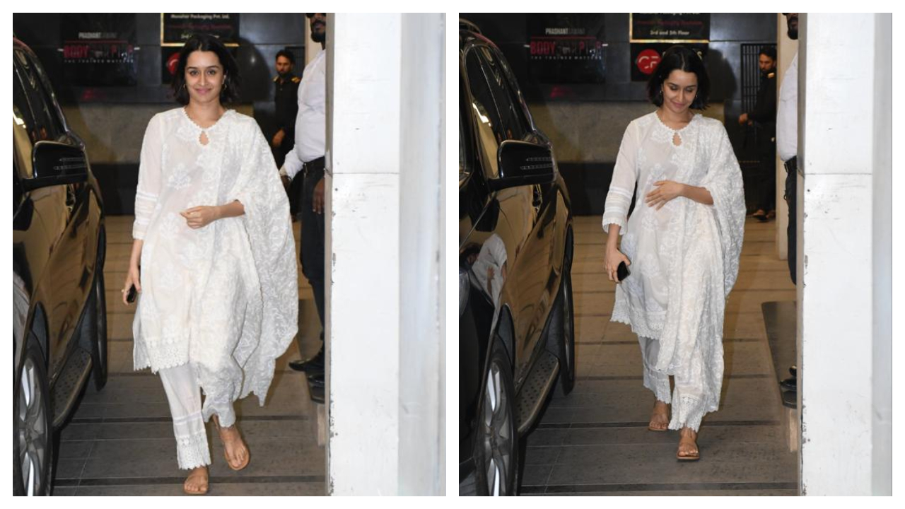 Shraddha Kapoor đánh bại cái nóng Mumbai trong bộ trang phục dân tộc toàn màu trắng sành điệu của cô