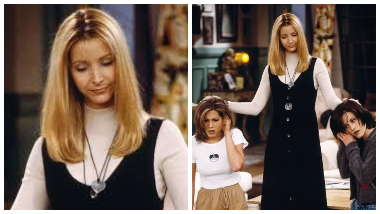 chiếc váy thời trang phía trước được Lisa Kudrow mặc trên FRIENDS