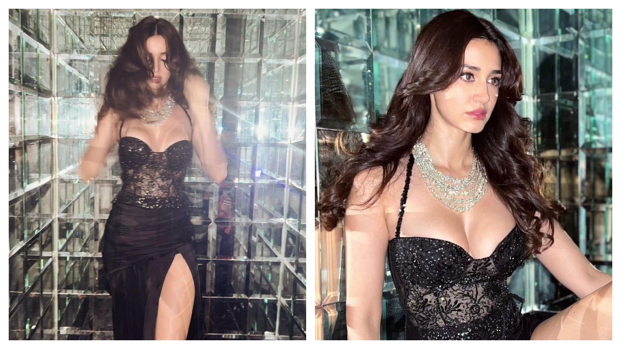 Disha Patani rạng rỡ trong chiếc váy đen Tarun Tahiliani