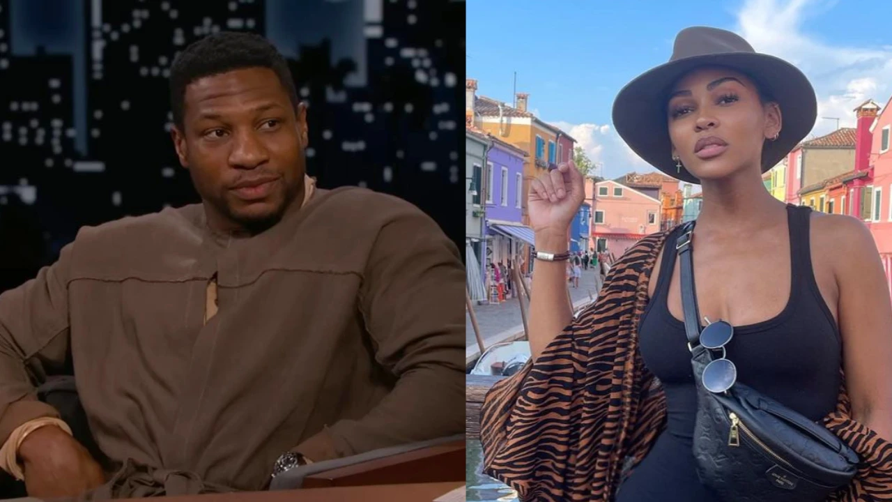 Jonathan Majors, Meagan Good (Images: Jimmy Kimmel Live YouTube/ Meagan Good Instagram) 
