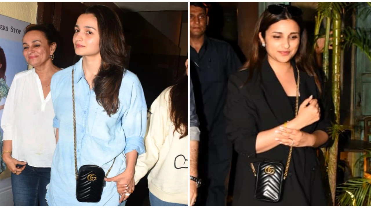Alia Bhatt and Parineeti Chopra prove the Gucci GG Marmont black sling bags had their hearts at mini