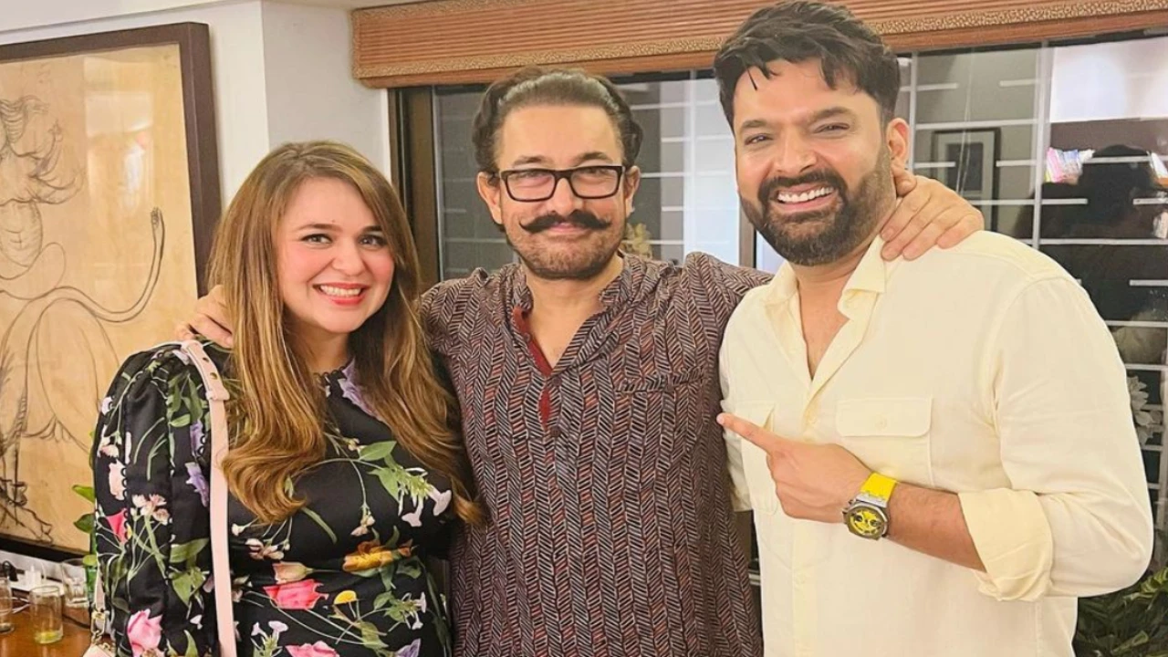 Kapil Sharma-Ginni Chatrath enjoy an evening with Aamir Khan at his house, comedian pens gratitude note; PICS Kapil Sharma-Ginni Chatrath, Aamir Khan
